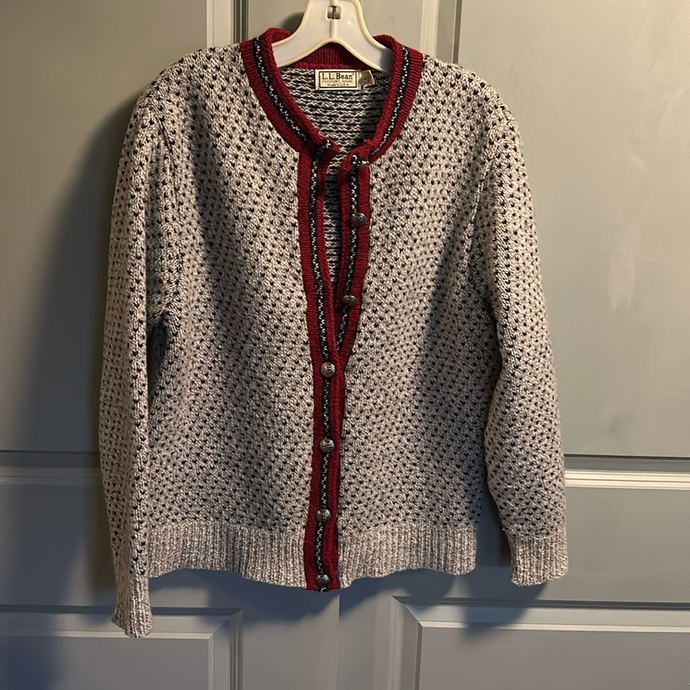 Classic LL Bean wool cardigan sweater